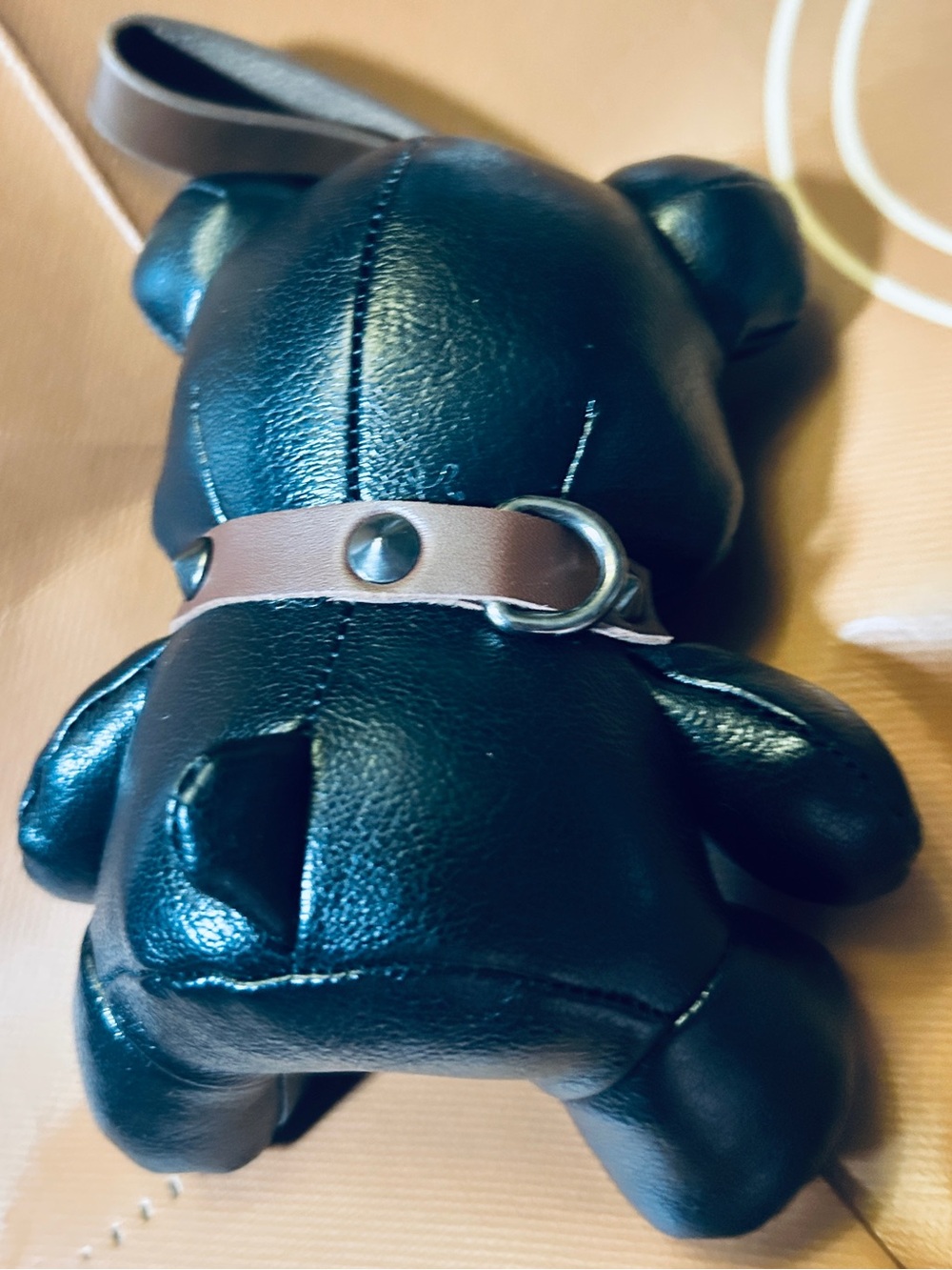 Teddy Bear Vegan Leather Large Purse Charm NEW - Picture 2 of 4